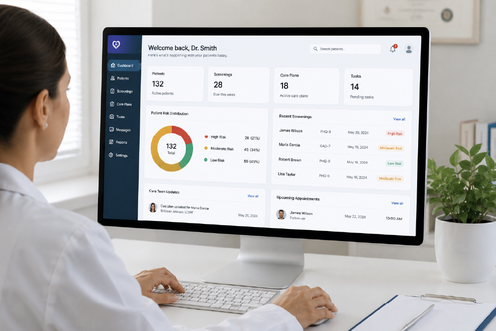 Provider using behavioral health dashboard